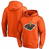 Men's Customized Minnesota Wild Orange All Stitched Pullover Hoodie,baseball caps,new era cap wholesale,wholesale hats